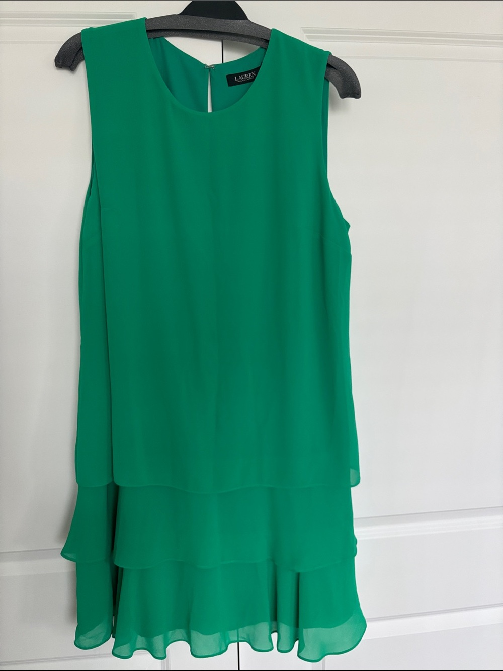 Ralph Lauren Emerald Green Layered Sleeveless Dress
